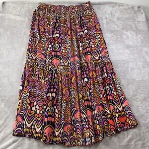 Boden Grace Crinkle‎ Maxi Skirt 14R Cottagecore Boho Peasant Abstract